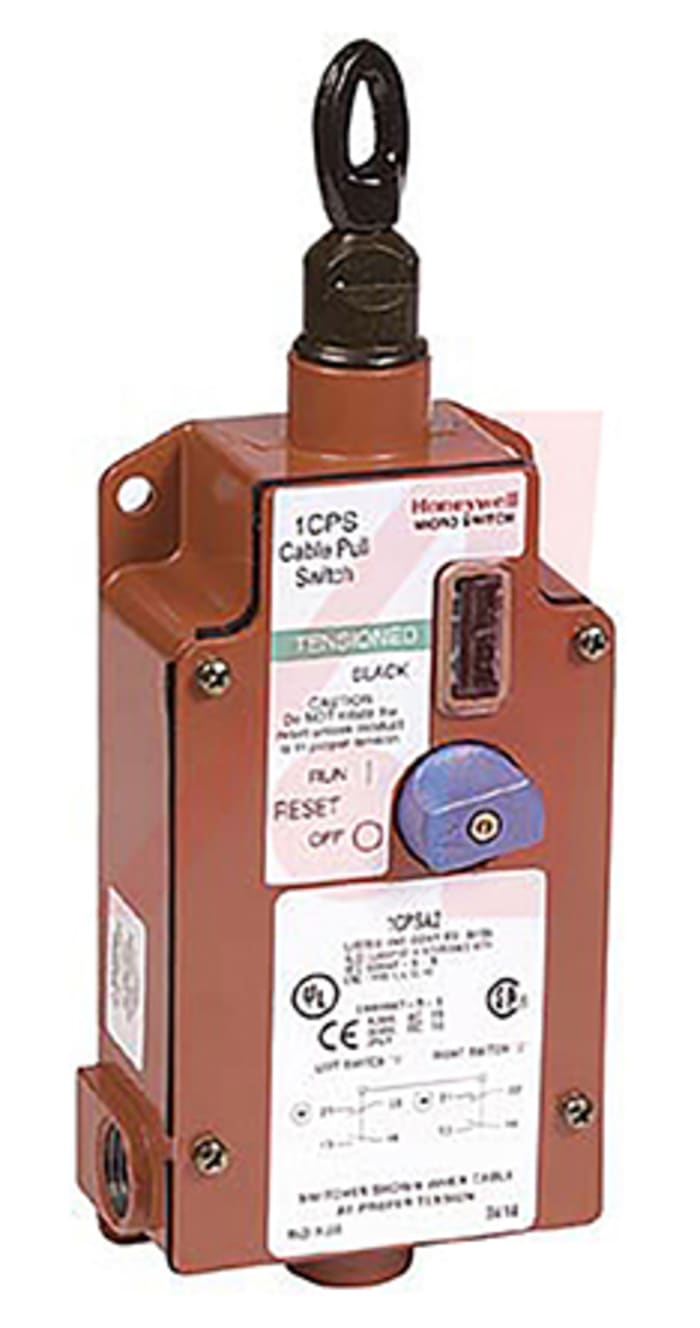 Honeywell 1CPS Rope Pull Switch, 76m, 2NO/2NC, Straight