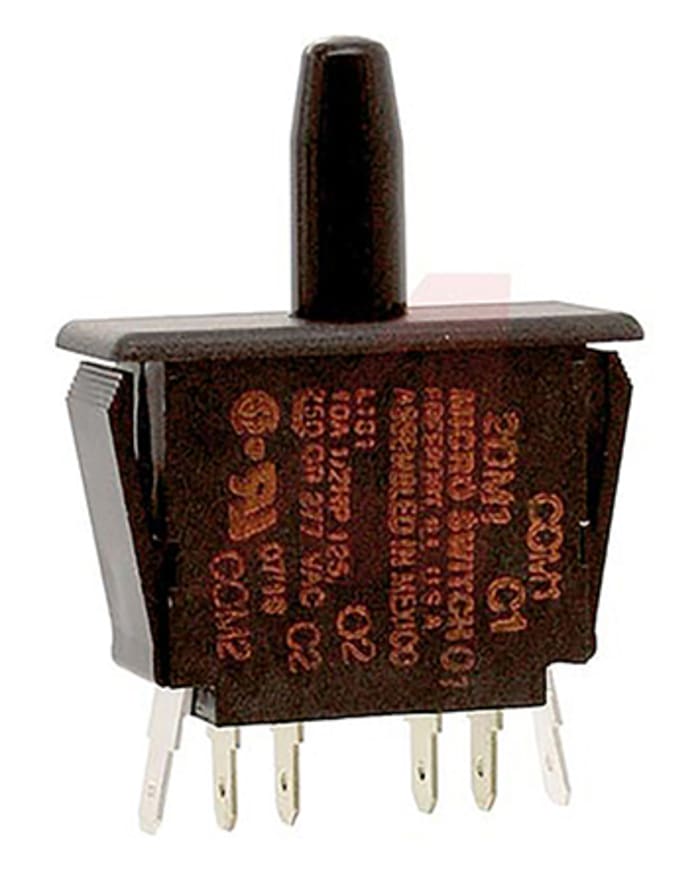Honeywell Bullet Nose Plunger Micro Switch, Quick Connect Terminal, 10 A @ 277 V ac, DP-CO