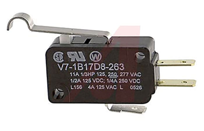 Honeywell Roller Lever Micro Switch, Quick Connect Terminal, 10 A @ 125 V ac, SP-CO