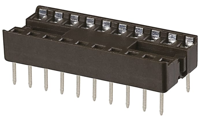 TE Connectivity, 2382465 2.54mm Pitch Straight 20 Way, PCB Mount Stamped Pin Ladder IC Dip Socket