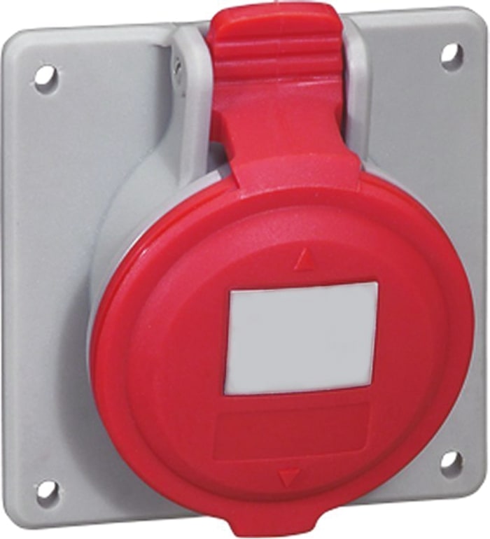 Legrand, P17 Tempra Pro IP44 Red Panel Mount 3P + N + E Industrial Power Socket, Rated At 32A, 415 V