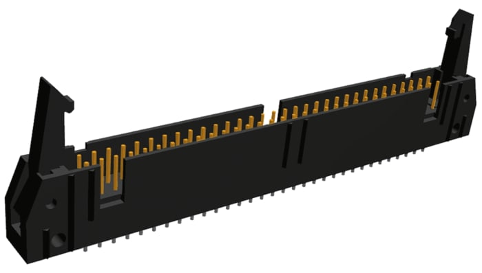 TE Connectivity AMP-LATCH Series Straight Through Hole PCB Header, 64 Contact(s), 2.54mm Pitch, 2 Row(s), Shrouded