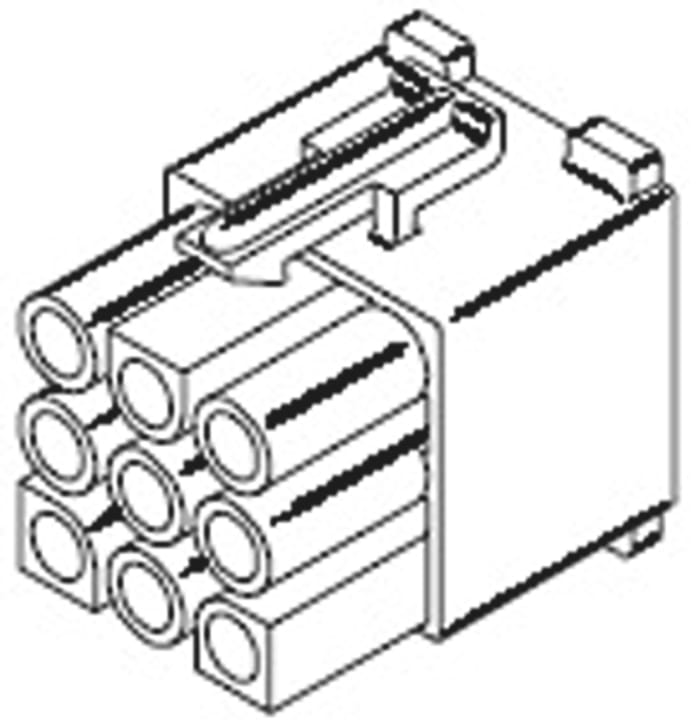 Pouzdro konektoru, řada: STANDARD .093", číslo řady: 3191, rozteč: 6.7mm, počet kontaktů: 9, počet řad: 3, orientace