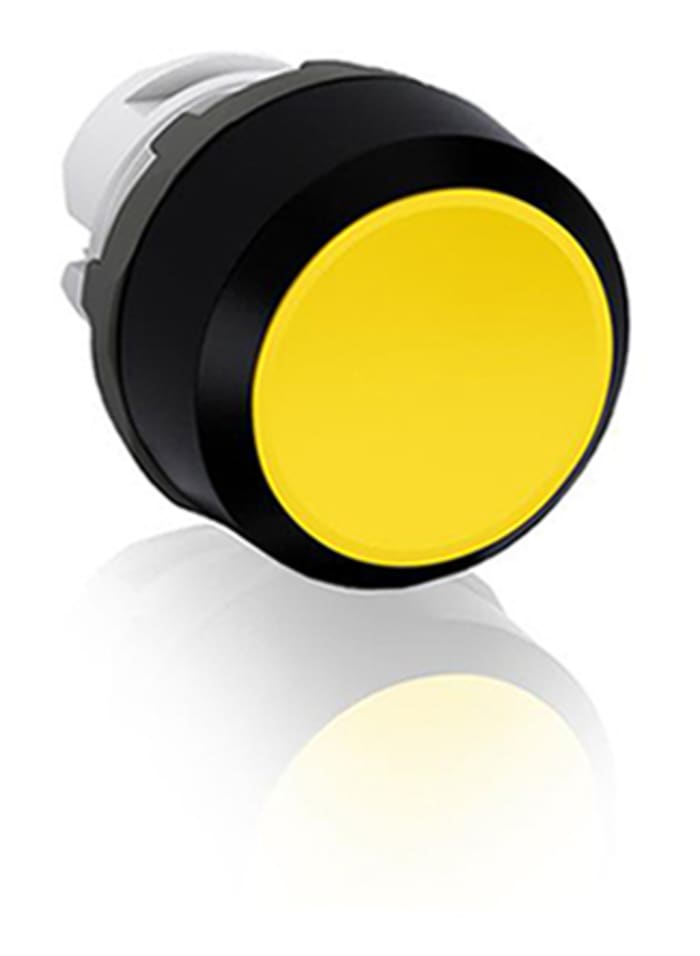 ABB Modular Series Yellow Flush, Momentary Actuation, 22mm Cutout