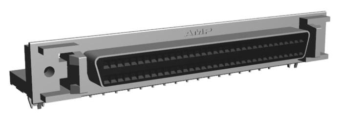 TE Connectivity Amplimite .050 III 68 Way Right Angle Through Hole PCB D-sub Connector Socket, 0.64mm Pitch, with