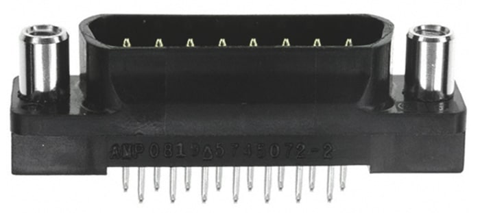 TE Connectivity Amplimite HD-20 15 Way Through Hole PCB D-sub Connector Plug, 2.74mm Pitch, with 4-40 UNC, Female Screw