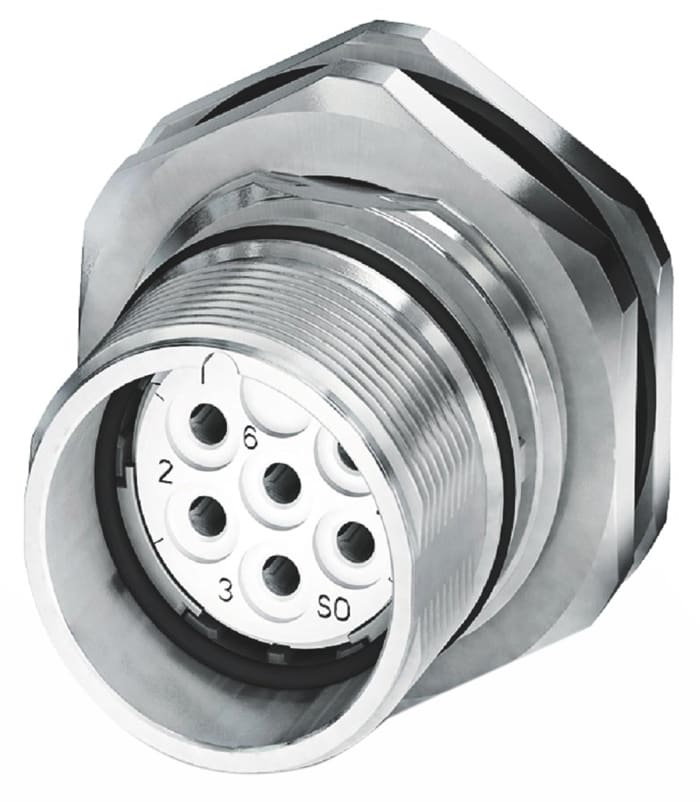 Phoenix Contact Circular Connector, 6 Contacts, Panel Mount, M23 Connector, Plug, Female, IP67, CA Series