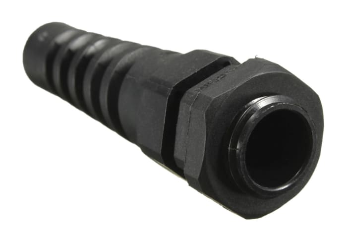 Prensaestopas RS PRO de Nylon 66 Negro, rosca M12, contratuerca incluida, IP68, Pirorretardante, autoextinguible