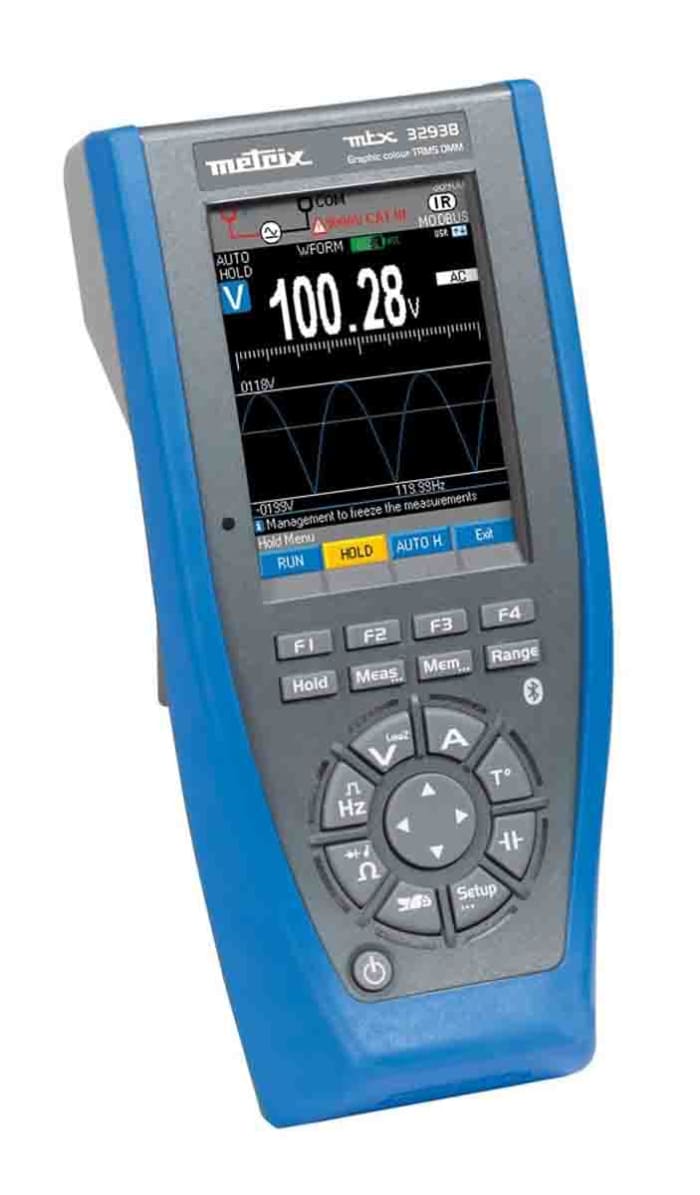 Metrix MTX 3293B Handheld Digital Multimeter, True RMS, 100A ac Max, 100A dc Max, 1000V ac Max