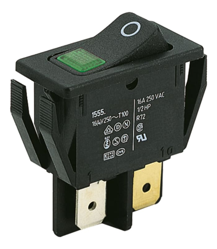 Marquardt DPST, Latching Rocker Switch Panel Mount