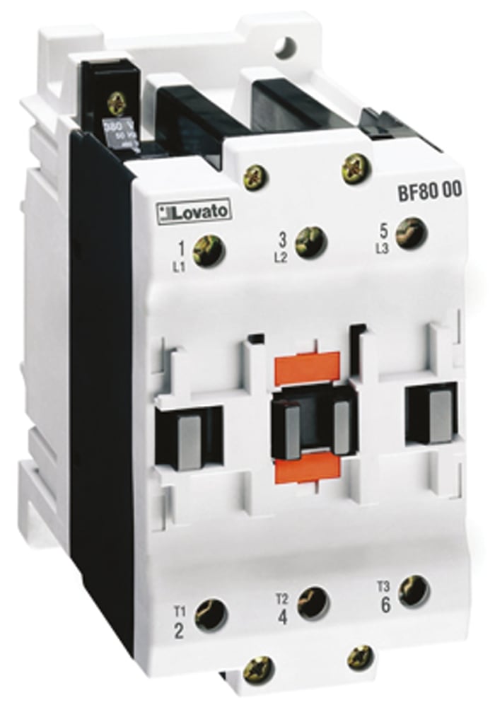 Lovato Turuncu BF Kontaktör, 3 Kutuplu, 95 A, 50 kW, Bobin Gerilimi: 400 V ac