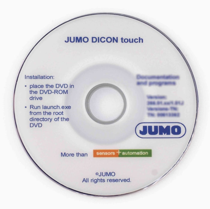 Jumo Windows Temperature Control Software for use with Jumo Dicon Touch B703571.0