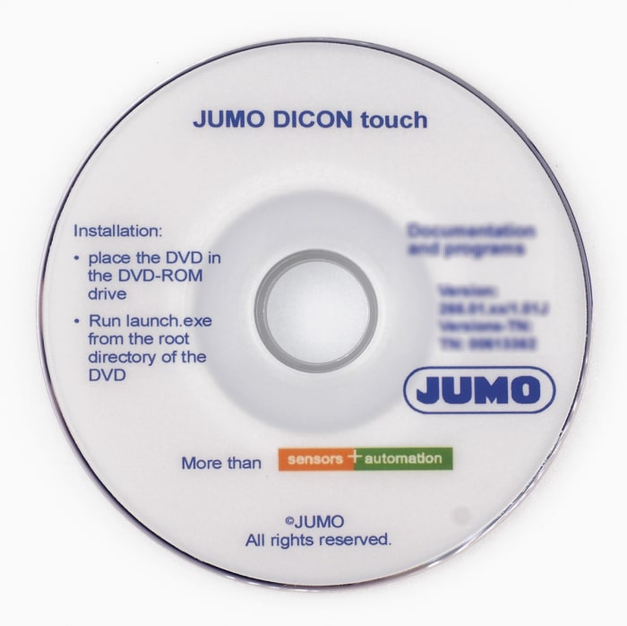 Jumo Windows Temperature Control Software for use with Jumo Dicon Touch B703571.0