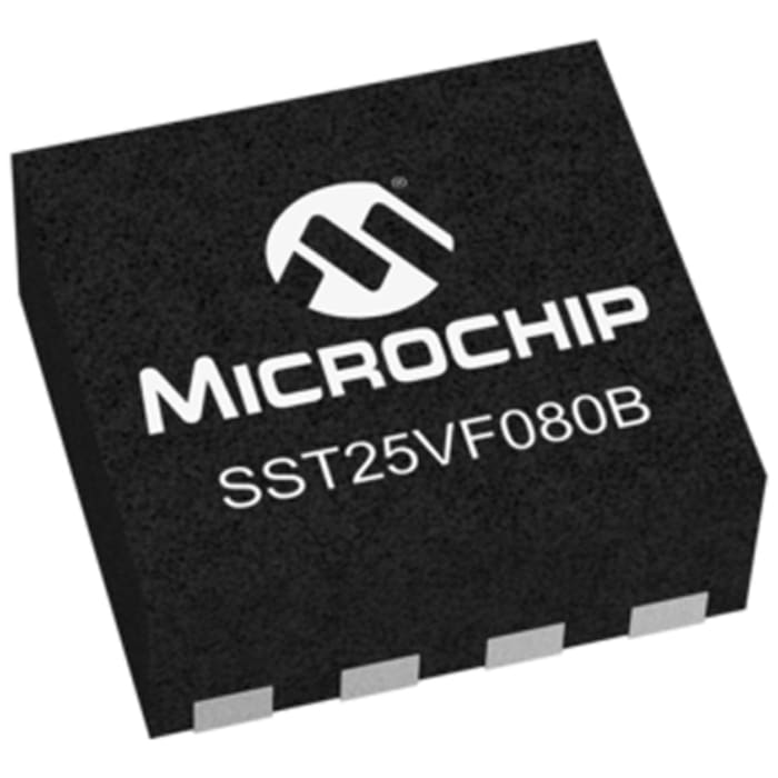 Microchip 8Mbit SPI Flash Memory 8-Pin WSON, SST25VF080B-50-4C-QAF