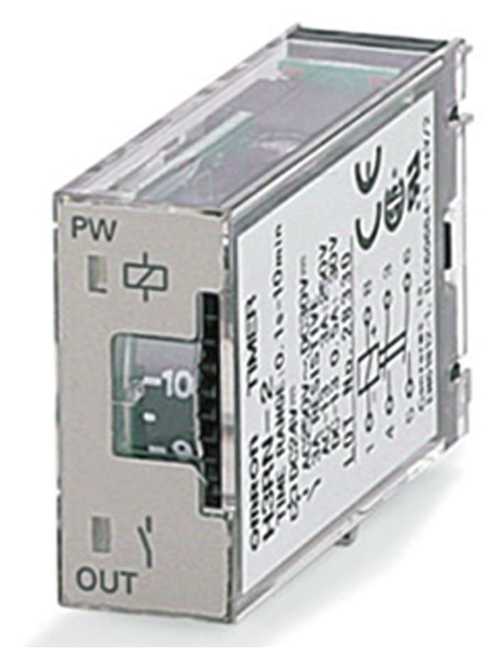 Omron H3RN Series DIN Rail Mount Timer Relay, 24V dc, 2-Contact, 0.1 s → 10min