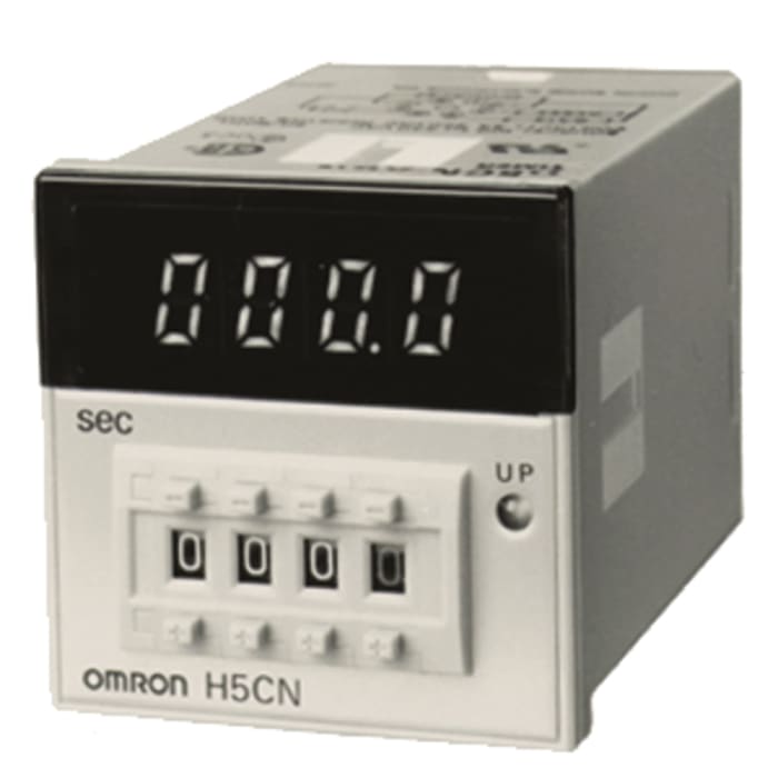 Omron H5CN Series Panel Mount, Surface Mount Timer Relay, 100 → 240 V ac, 12 → 48V dc, 1-Contact, 0.001