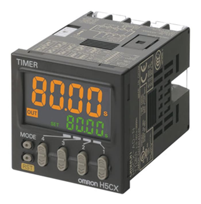 Omron H5CX Series Timer Relay, 100 → 240V ac, 1-Contact, 0.001 s → 9999h