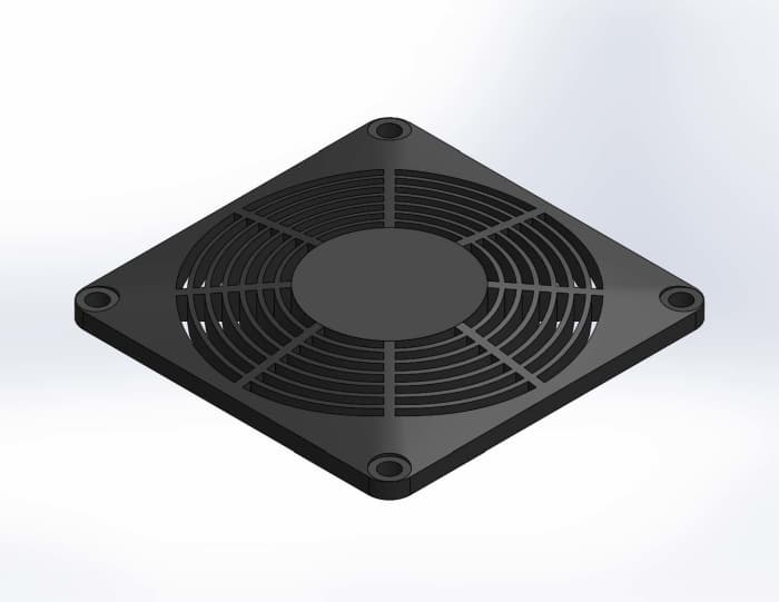ebm-papst LZ32P Series Plastic Finger Guard for 80mm Fans, 71.5mm Hole Spacing, 88 x 88mm