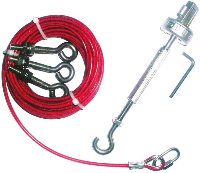 Rope Pull Kit 140011, pro použití s: Lankové spínače ochranného vedení IDEM Nerezová ocel 10m
