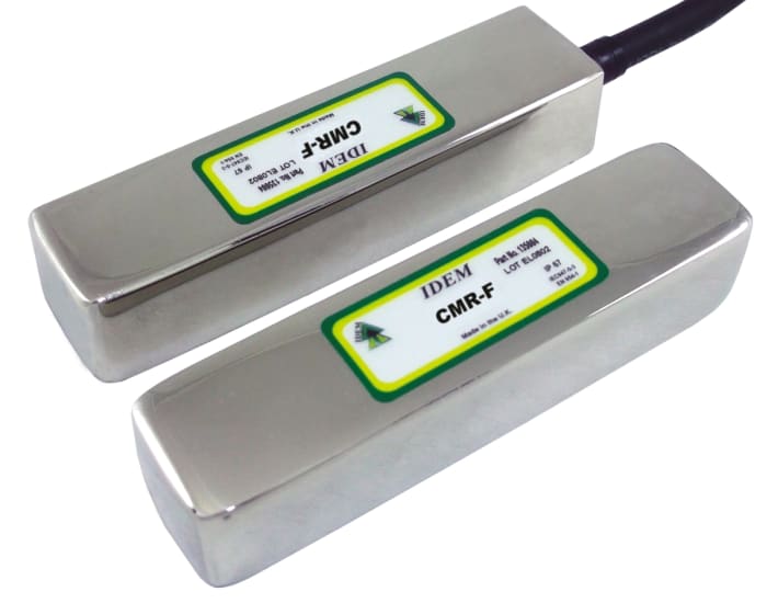 IDEM CMR-F Series Magnetic Non-Contact Safety Switch, 250V ac, 316 Stainless Steel Housing, NC, M12