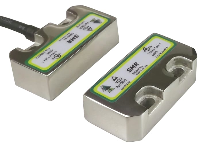 IDEM SMR Series Magnetic Non-Contact Safety Switch, 250V ac, 316 Stainless Steel Housing, 2NC, M12