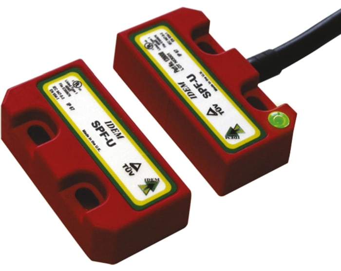IDEM SPF-RFID-M Series Magnetic, RFID Non-Contact Safety Switch, 24V dc, Plastic Housing, 2NC, 2m Cable
