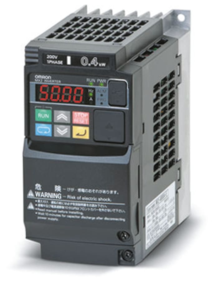 Omron Inverter Drive, 0.1 kW, 1 Phase, 230 V ac, 1 A, MX2 Series