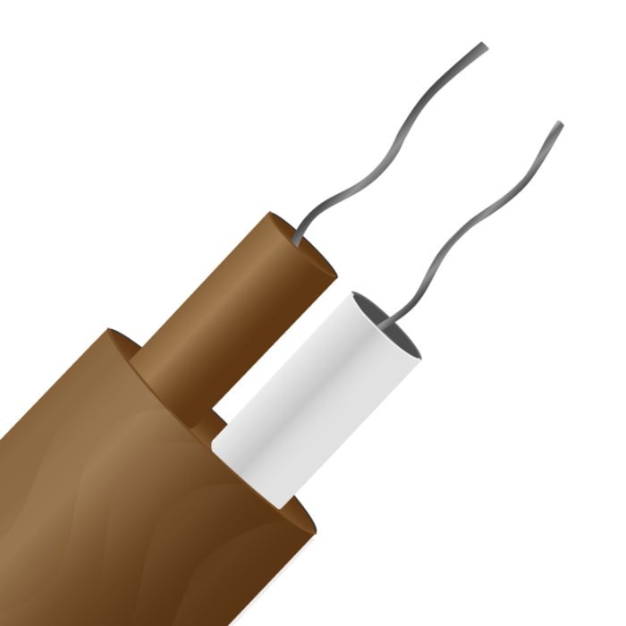 RS PRO Type T Thermocouple Cable/Wire, 50m, Unscreened, PTFE Insulation, +260°C Max, 1/0.315mm