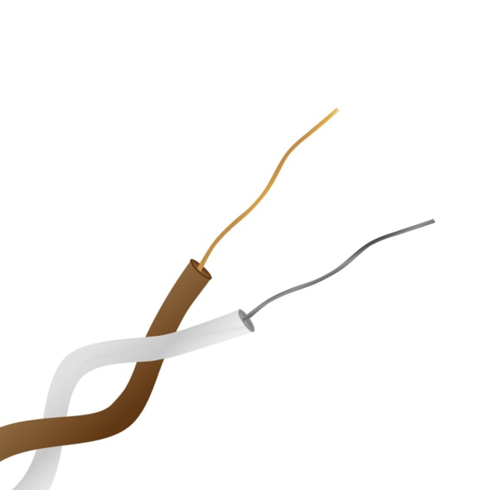 RS PRO Type T Thermocouple Cable/Wire, 100m, Unscreened, PTFE Insulation, +260°C Max, 1/0.2mm