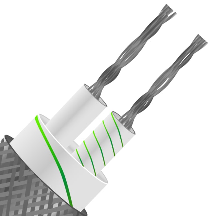 RS PRO Type K Thermocouple Cable/Wire, 50m, Unscreened, Glass Fibre Insulation, +350°C Max, 7/0.2mm