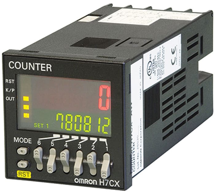 Omron H7CX Counter, 6 Digit, 10kHz, 24 V dc, 12 → 24 V ac