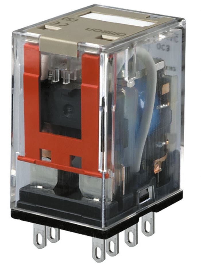 Omron Plug In Non-Latching Relay, 24V ac Coil, 10A Switching Current, DPDT