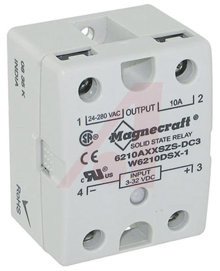 Schneider Electric Solid State Relay, 10 A Load, Panel Mount, 280 V ac Load, 32 V dc Control