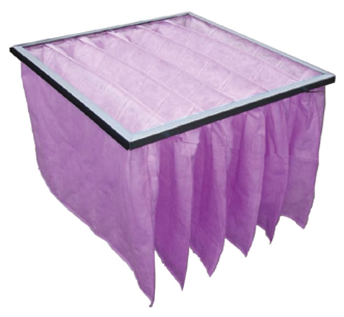 RS PRO Polypropylene Bag Filter, F7 Grade, 13 MERV Rating, 592 x 287 x 350mm