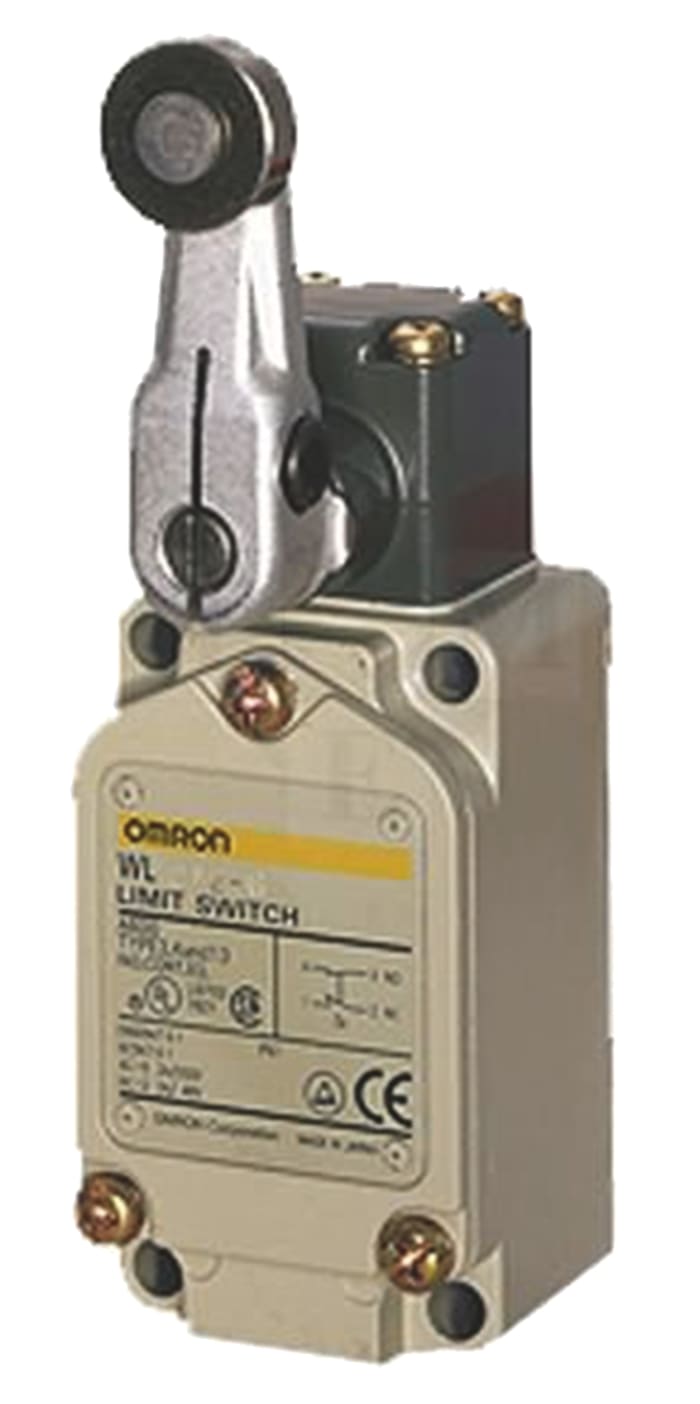 Omron WL Series Roller Lever Limit Switch, 1NO/1NC, IP67, DPDT, Metal Housing, 250V ac Max, 2A Max