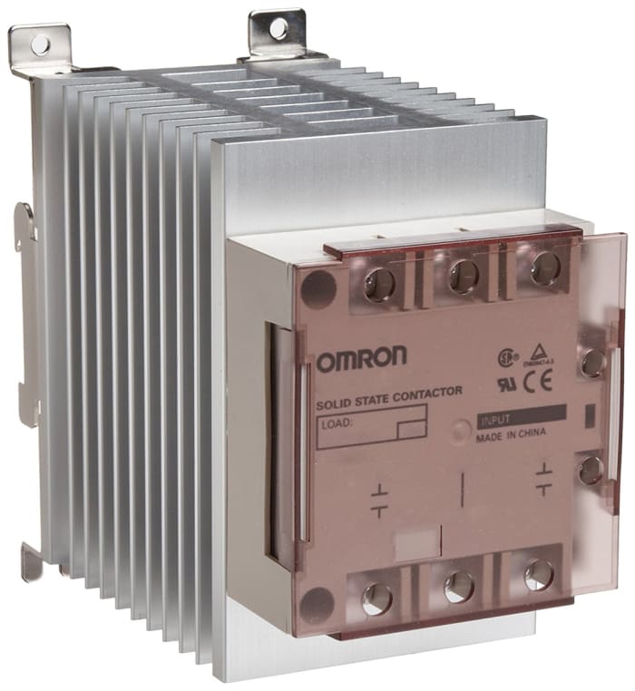 Omron G3PE Three Phase Series Solid State Relay, 15 A Load, DIN Rail Mount, 264 V ac Load, 30 V dc Control