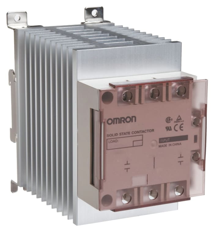 Omron G3PE Three Phase Series Solid State Relay, 15 A Load, DIN Rail Mount, 528 V ac Load, 30 V dc Control