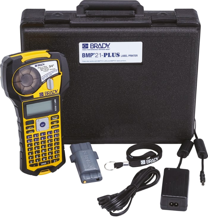 Brady BMP21-PLUS Etiket Yazıcı Kiti, 203dpi, Taşınabilir Etiket Yazıcı, Etiket Genişliği: 19mm, AB Tipi Fiş