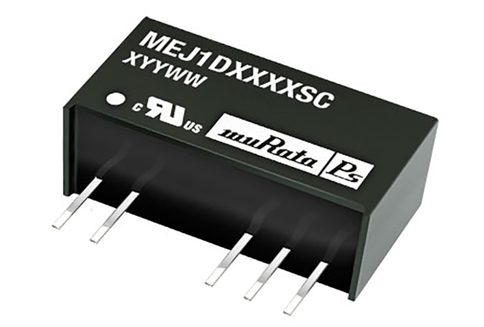 Murata Power Solutions MEJ1 Isolated DC-DC Converter, ±12V dc/ ±42mA Output, 4.5 → 5.5 V dc Input, 1W, Through