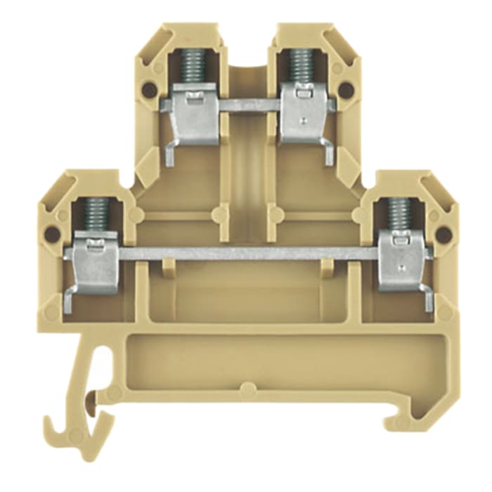 Weidmüller 0527660000 SAK Series Double Level Terminal Block Beige, Yellow, 4 mm², 2-Level, Screw, IECEx/ATEX