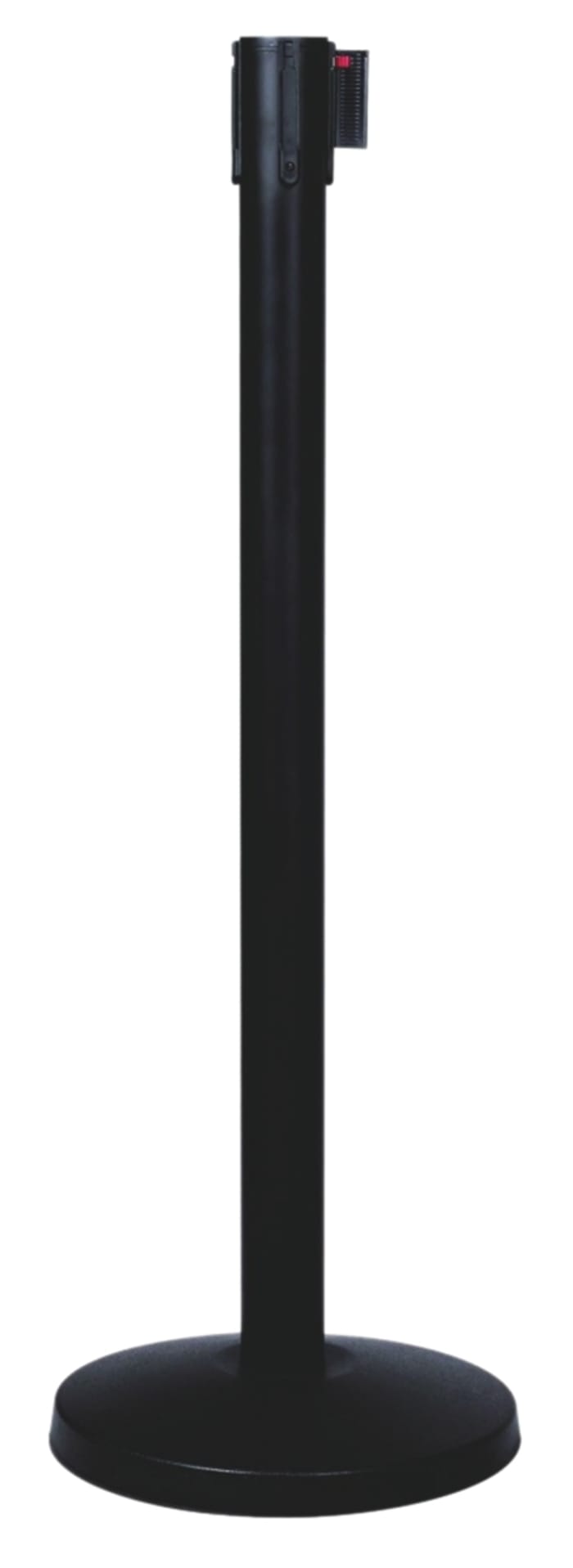 RS PRO Black Stainless Steel Retractable Barrier, 2.8m, Black Tape