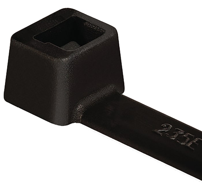 HellermannTyton Cable Tie, Heat Resistant, 390mm x 4.6 mm, Black Polyamide 6.6 (PA66), Pk-100