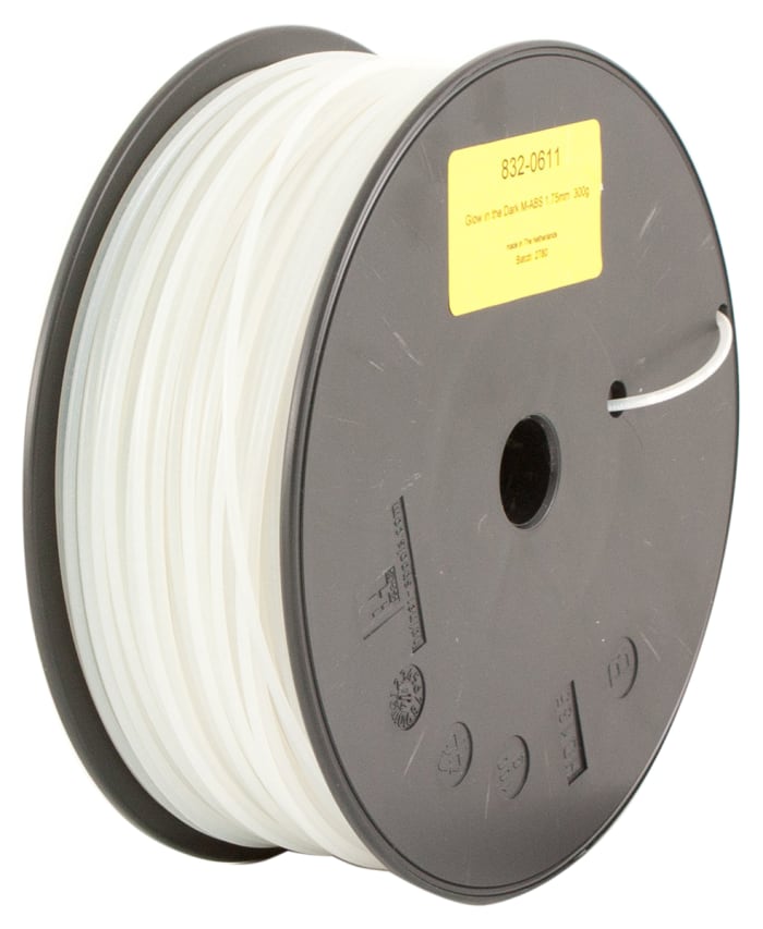 RS PRO 1.75mm Glow-in-Dark Green M-ABS 3D Printer Filament, 300g