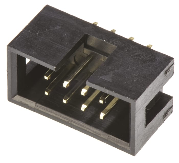 Amphenol Communications Solutions T821 Series Straight Through Hole PCB Header, 8 Contact(s), 2.54mm Pitch, 2 Row(s),