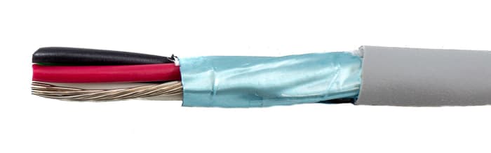 Câble de commande Blindé Alpha Wire Ecogen Ecocable Mini 300 V, 4G 0,61 mm², 20 AWG, gaine en mPPE, Gris, 30m