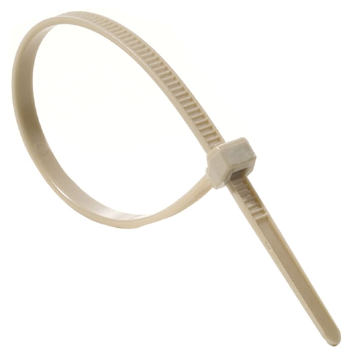 HellermannTyton Cable Tie, PT220, 220mm x 4.7 mm, Beige PEEK, Pk-100
