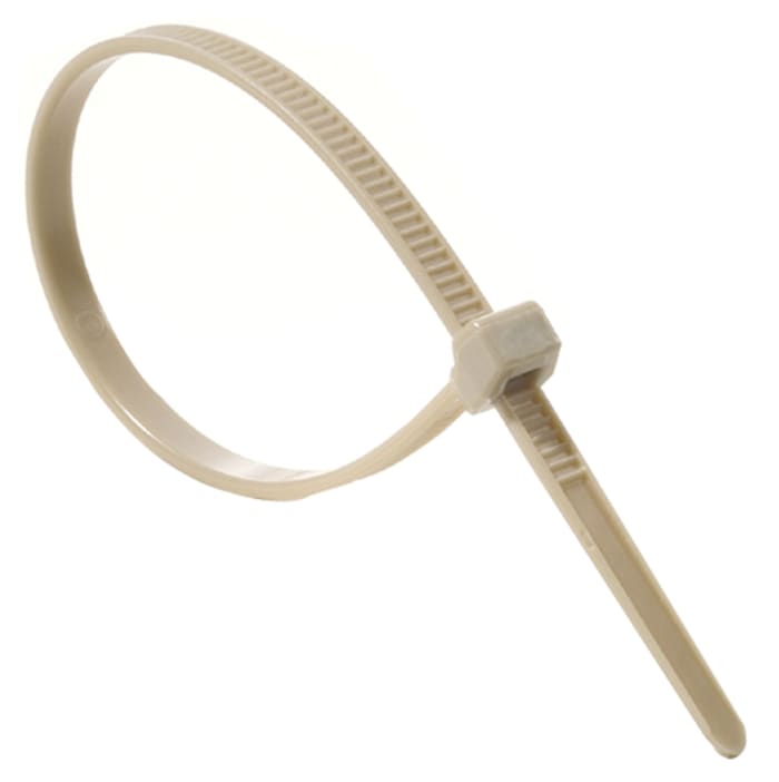 Serre-câble HellermannTyton PT2A, 145mm x 3,4 mm, Beige, en PEEK, x 100