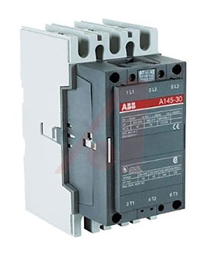 ABB A145N4-30-11-84 A Line Contactor, 120 V ac Coil, 3-Pole, 120 A, 110 kW, 3NO (Main), NO/NC (Auxiliary), 690 V