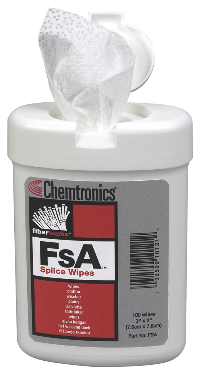 Chemtronics Fibre Optic Cleaning Wipe for Splices, 75 pcs