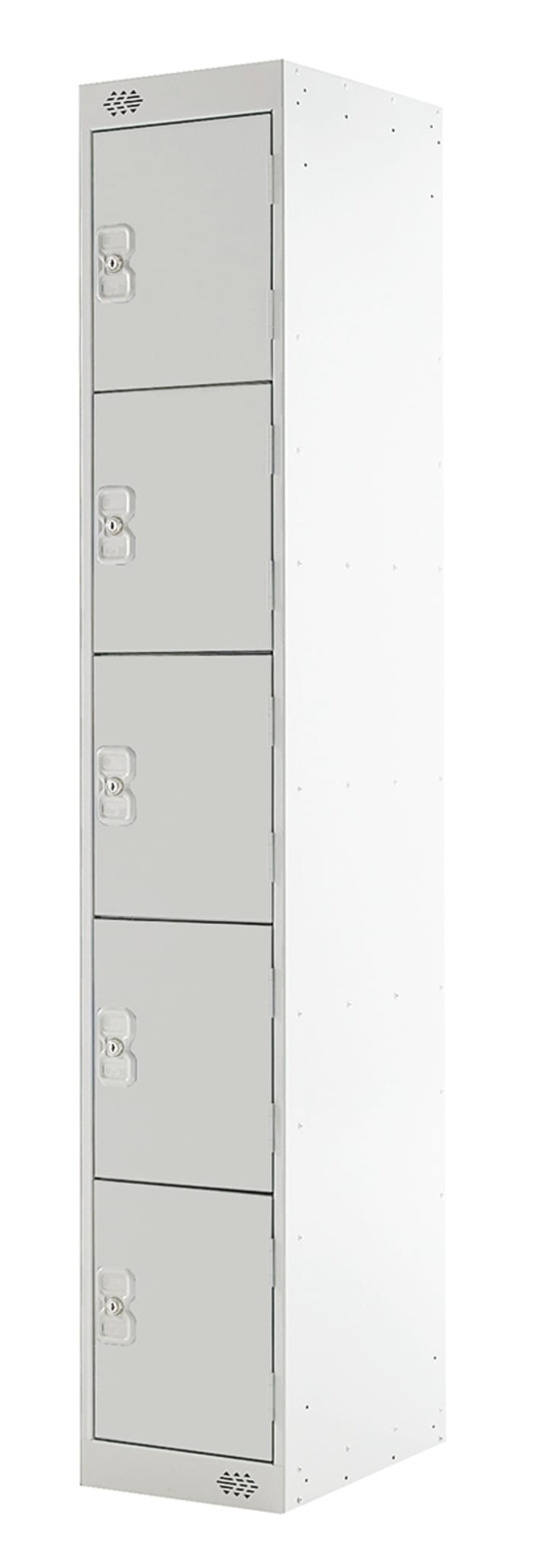 RS PRO 5 Door Steel Light Grey Storage Locker, 1800 mm x 300 mm x 450mm